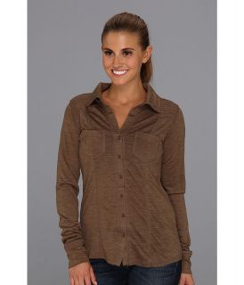 Prana Luna L/S Button Up Top Womens Long Sleeve Button Up (Taupe)