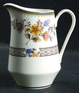 Mikasa Chippendale Creamer, Fine China Dinnerware   Pink/Blue/Brown Floral & Ban
