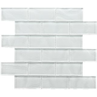 Somertile Reflections Ripple Super White Glass Mosaic Tiles (pack Of 10)