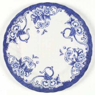 Myott Staffordshire Chelsea Garden Dinner Plate, Fine China Dinnerware   Blue Ba
