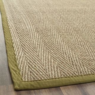 Hand woven Sisal Natural/ Olive Seagrass Rug (6 X 9) (GreenPattern BorderMeasures 0.375 inch thickTip We recommend the use of a non skid pad to keep the rug in place on smooth surfaces.All rug sizes are approximate. Due to the difference of monitor colo