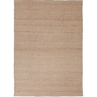 Handmade Textured Naturals Solid Pattern Brown Rug (5 X 8)