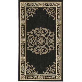 Indoor/ Outdoor Sunny Black/ Sand Rug (27 X 5) (BlackPattern GeometricMeasures 0.25 inch thickTip We recommend the use of a non skid pad to keep the rug in place on smooth surfaces.All rug sizes are approximate. Due to the difference of monitor colors, 
