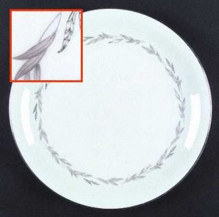 Noritake Graywood Dinner Plate, Fine China Dinnerware   Gray/Platinum Leaves, Sm
