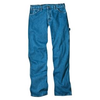 Dickies Mens Loose Fit Carpenter Jean   Stone Washed Blue 33x34