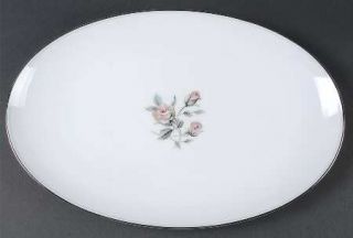 Noritake Margot 16 Oval Serving Platter, Fine China Dinnerware   Pale Green Rin