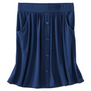Merona Petites Button Front Skirt   Blue XLP