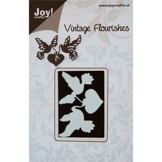 Joy Craft Dies vintage Flourishes  Doves and Hearts