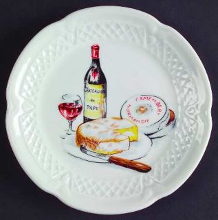 Philippe Deshoulieres Wine And Cheese Canape Plate, Fine China Dinnerware   Vari