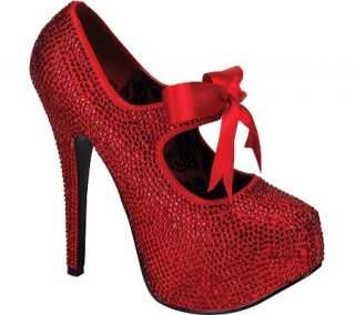 Womens Bordello Teeze 04R   Red Rhinestones Costume Shoes