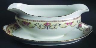 Noritake Majestic Gravy Boat with Attached Underplate, Fine China Dinnerware   P