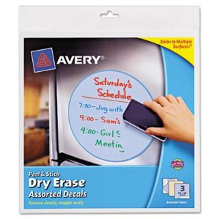 Avery Dry Erase Decals Peel & Stick, Assorted Colors (24314)