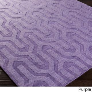 Hand loomed Nord Solid Tone Geometric Wool Area Rug (33 X 53)