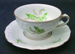 Treasure Chest Lily Of The Valley Footed Demitasse Cup & Saucer Set, Fine China