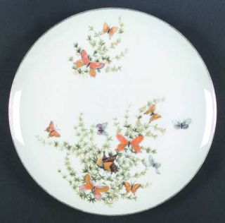 Shafford Ecstasy Dinner Plate, Fine China Dinnerware   Butterflies&Flowers,Green