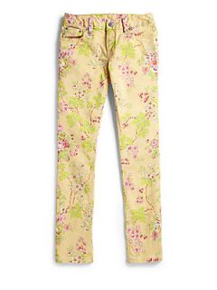 Ralph Lauren Girls Floral Skinny Jeans   Yellow Floral