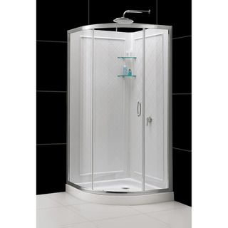 Dreamline Solo Sliding Shower Enclosure, Base And Shower Backwall Kit (WhiteDesigned to be installed over existing finished surface (not directly against stud)Includes two (2) panels and two (2) glass corner shelvesProduct WarrantyShower enclosure Limit