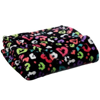 Neon Hearts Luxury Plush Printed Throw