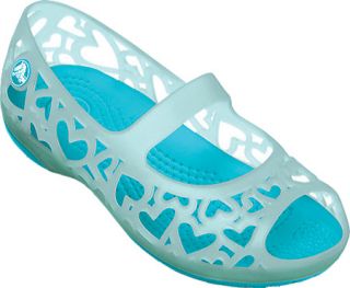 Infant/Toddler Girls Crocs Adrina Hearts Flat   Sea Foam/Surf Slip on Shoes