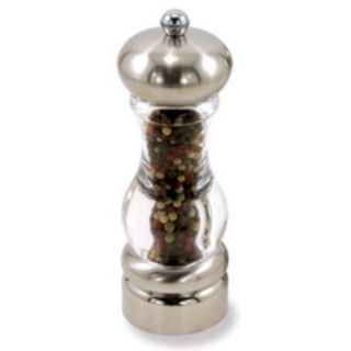 Olde Thompson Peppermill, Del Norte, Clear Acrylic, Brushed Top and Base, 7 in