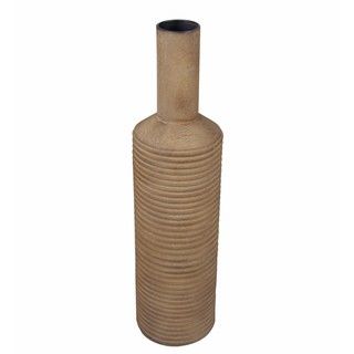 Privilege 33 inch Rustic Brown Ceramic Vase (Brown Setting IndoorDimensions 33 inches high x 16 inches wide x 1.5 inches deep )