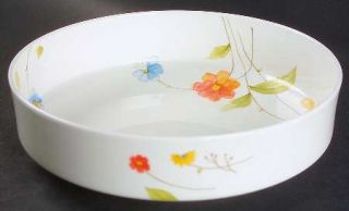 Mikasa Just Flowers 8 Round Vegetable Bowl, Fine China Dinnerware   Bone, Pink,