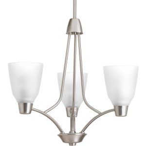 Progress Lighting PRO P4171 09 Asset 3 Light Chandelier with Etched Glass Shades