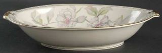 Meito Spring Time 12 Oval Vegetable Bowl, Fine China Dinnerware   White/Pink Fl