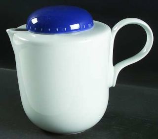 Dansk Ditto Blue Coffee Pot & Lid, Fine China Dinnerware   Inner Band Of Blue Do