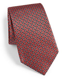  Collection St. John Floral Neat Tie   Red