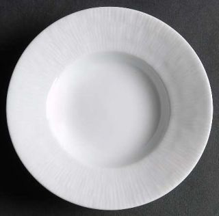 Apilco Apicius 5 Deep Plate, Fine China Dinnerware   White, Embossed Lines On R