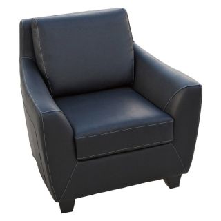 Best Selling Home Decor Furniture LLC Black Matte Leather Club Chair   232947
