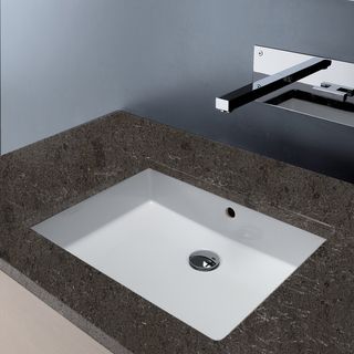 Agres Under counter Sink With Overflow (WhiteInterior/Exterior White/WhiteOverall Dimensions 21.7 inches long x 13.4 inches wide x 8.1 inches highInterior Dimensions 19.7 inches long x 11.2 inches wide x 5.1 inches highDrain hole 1.75 inches Interior 