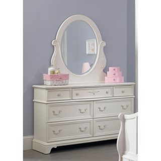 Arielle Antique White Wood Dresser And Mirror Set