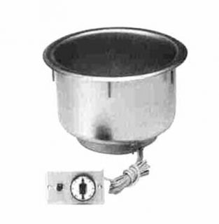 Piper Products Drop In Hot Food Well Unit w/ 11 qt Round Pan Capacity, Drain, Stainless, 240/1V