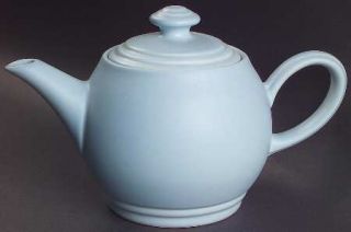Pfaltzgraff Terrace Azure Teapot & Lid, Fine China Dinnerware   Solid Azure, Emb
