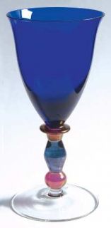 Mikasa Estate Cobalt Blue Wine Glass   Cobalt Blue Bowl, Blue & Red Stem