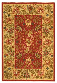 Handmade Boitanical Red/ Ivory Wool Rug (6 X 9) (RedPattern FloralMeasures 0.375 inch thickTip We recommend the use of a non skid pad to keep the rug in place on smooth surfaces.All rug sizes are approximate. Due to the difference of monitor colors, som