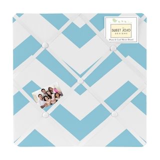 Sweet Jojo Designs Blue Chevron Fabric Photo Bulletin Board (Blue/ whiteHanging Back metal hangersNo assembly neededDimensions 14 inches x 14 inchesMaterial Brushed Micro FiberThe digital images we display have the most accurate color possible. However