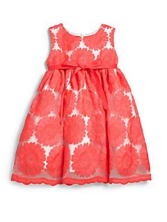 Halabaloo Toddlers & Little Girls Floral Dress   Coral