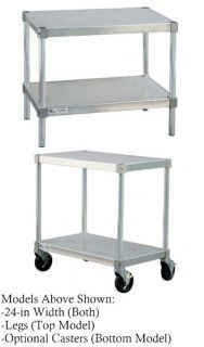 New Age Stationary Equipment Stand w/ 400 lb Capacity & 2 Shelves, 30x30x15 in, Aluminum