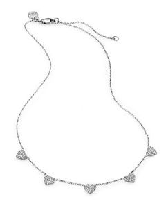 Michael Kors Reversible Pave Heart Necklace/Silvertone   Silver