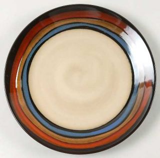 Pfaltzgraff Galaxy Red Dinner Plate, Fine China Dinnerware   Red,Brown&Blue Band