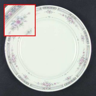 Ranmaru Inglewood Dinner Plate, Fine China Dinnerware   Pink & Lavender Floral,