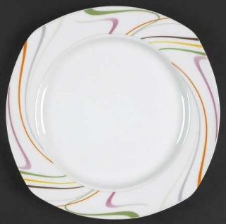 Tabletops Unlimited Sicily Dinner Plate, Fine China Dinnerware   Multicolor Swir
