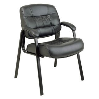Office Star Visitors Leather Chair EX8124 Leather Color Black
