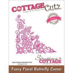 Cottagecutz Elites Die  Fancy Floral Butterfly Corner