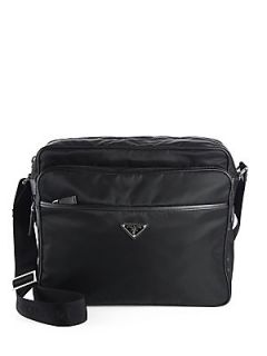 Prada Nylon Messenger Bag   Black