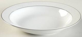 Crown Lancaster Victorian Rose Rim Soup Bowl, Fine China Dinnerware   White Flor