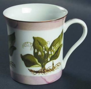Sigma Irish Garden Mug, Fine China Dinnerware   Tastesetter,Tan Marble Rim,Flora